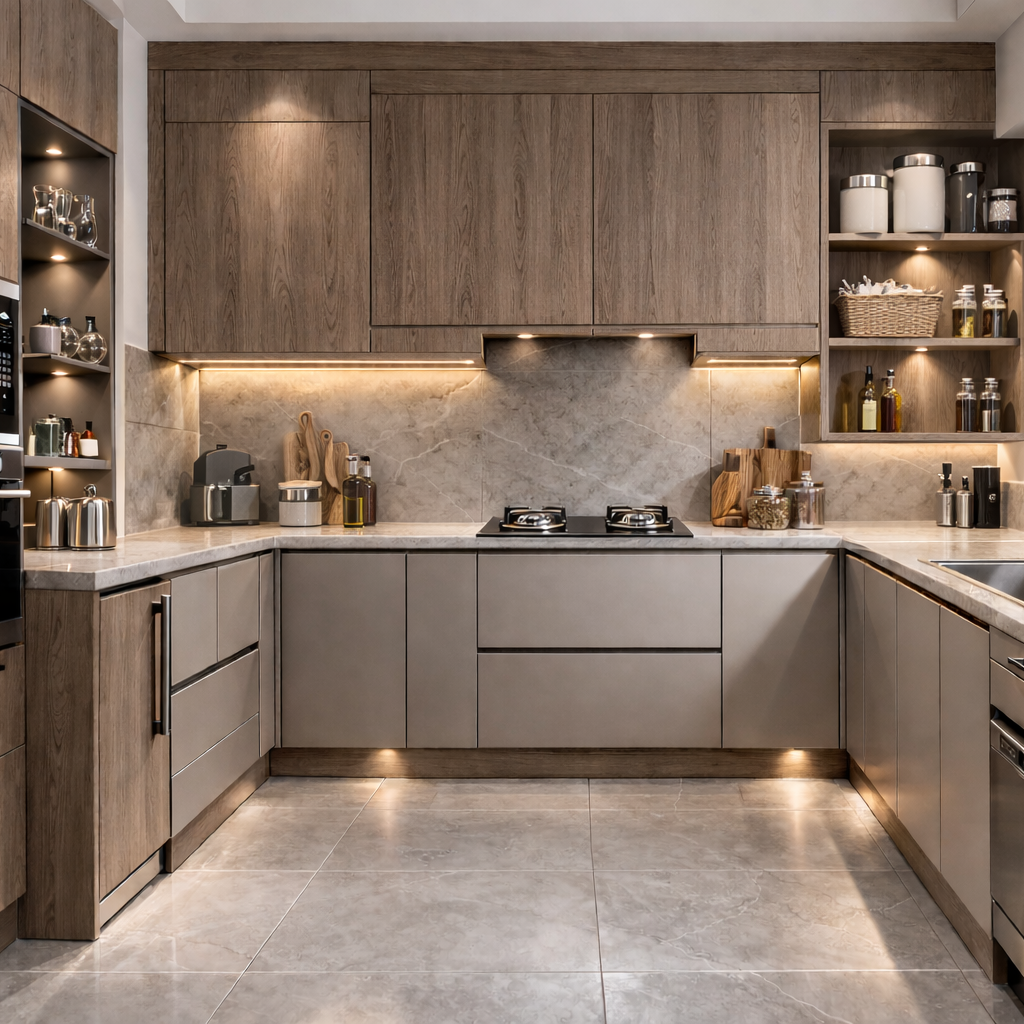 A modular luxury kitchen 
